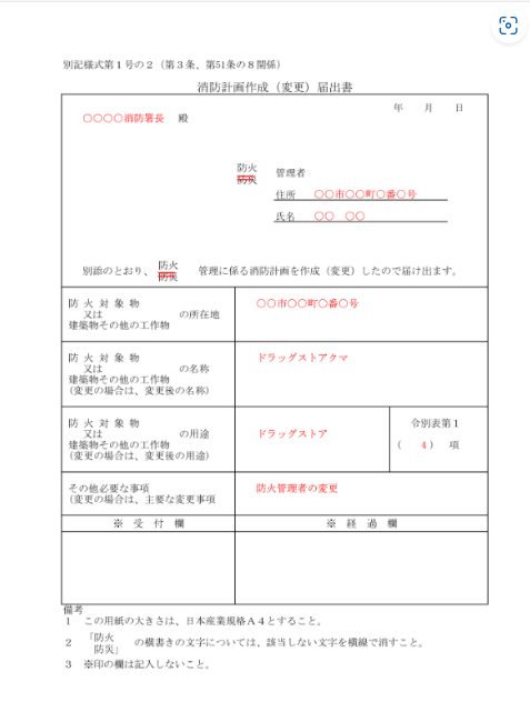 消防計画書